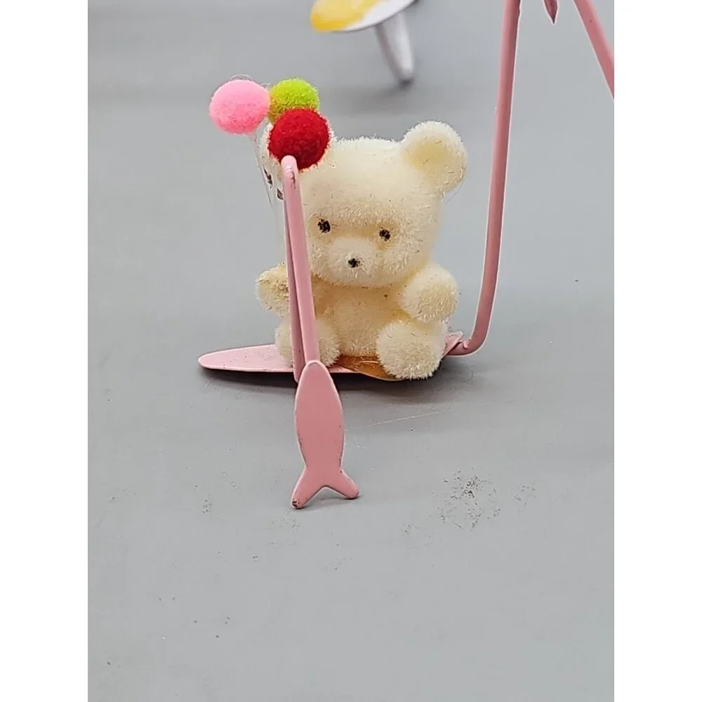 Vintage Avon Russ Flocked Teddy Bear Birthday or Christmas‎ Ornaments 8